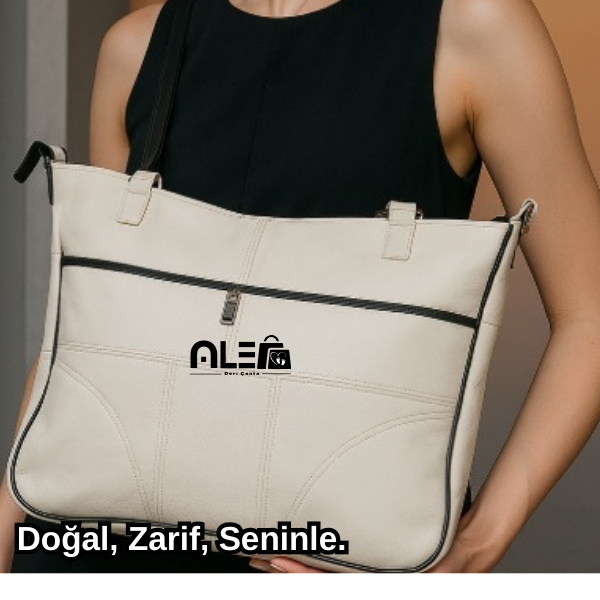 Beyaz Deri Omuz Çantası