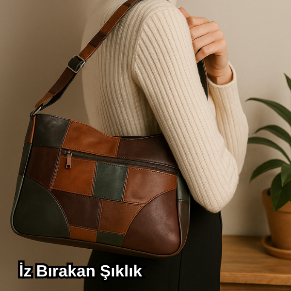 Büyük Siyah Deri Omuz Çantası