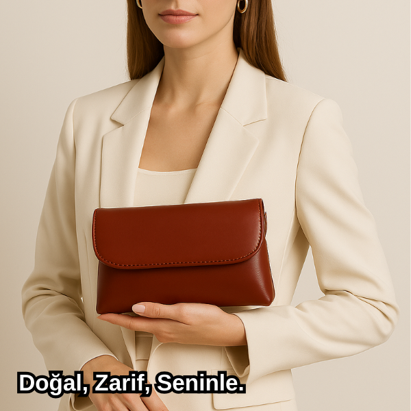 Kahverengi Hakiki Deri Portföy Çantası