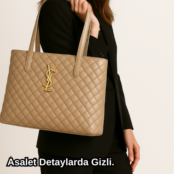 Kapitone Bej Hakiki Deri Omuz Çantası